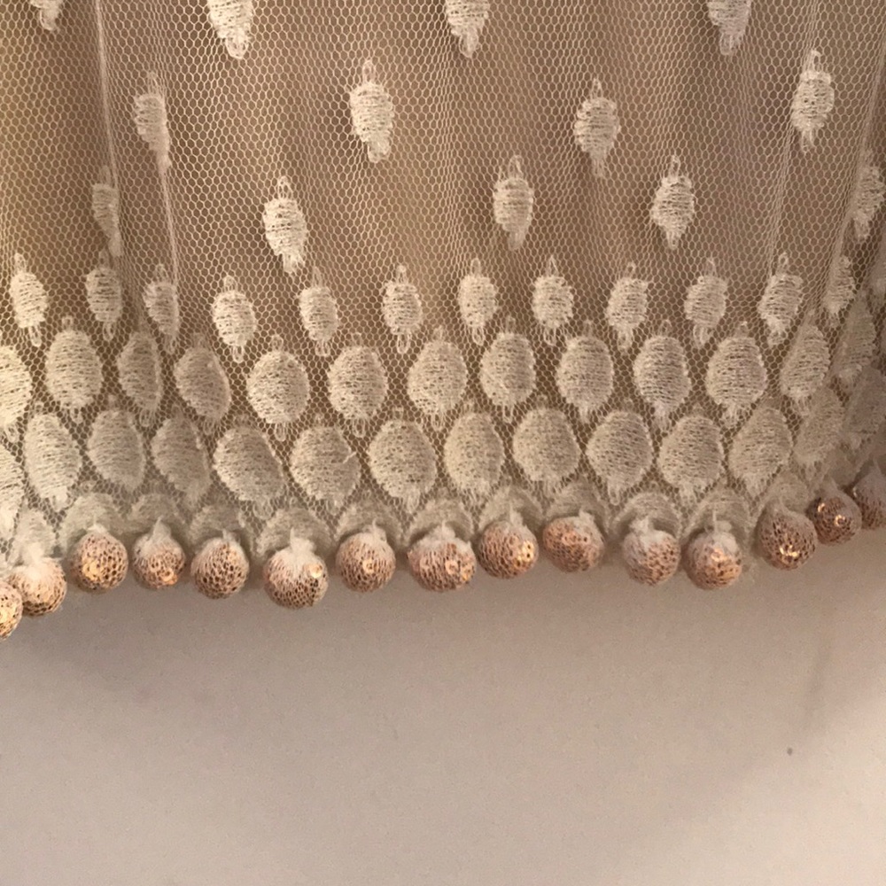 Embroidered mesh dress with sequin Pom poms - Picture 4 of 6